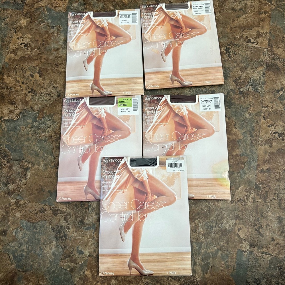 Vintage Sandalfoot Control Top Sheer Soft Pantyhose Womens Size Average Bundle